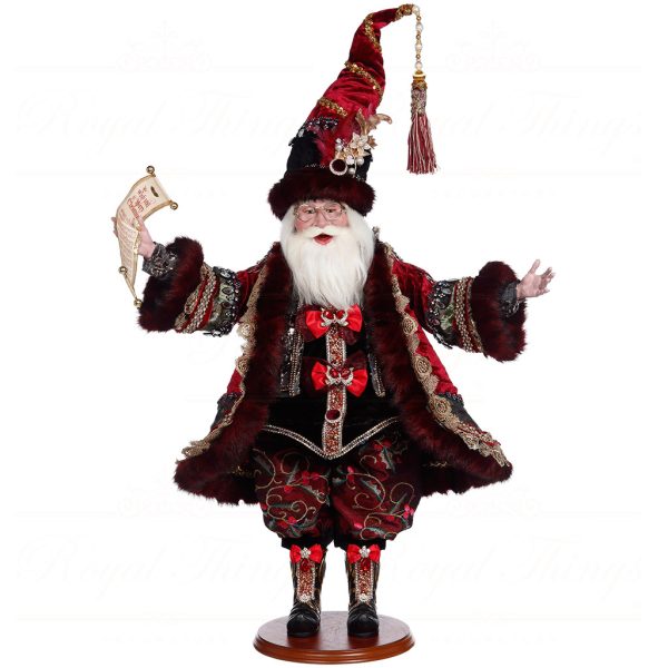 Mark Roberts Burgundy Black Christmas Carol Santa Doll Large 51 16310