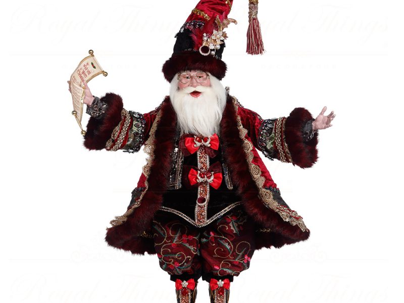 Mark Roberts Burgundy Black Christmas Carol Santa Doll Large 51 16310