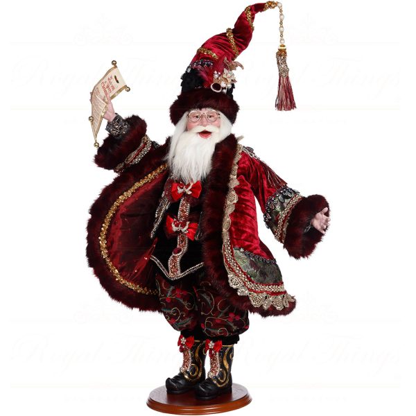 Mark Roberts Burgundy Black Christmas Carol Santa Doll Large 51 16310 Pose1