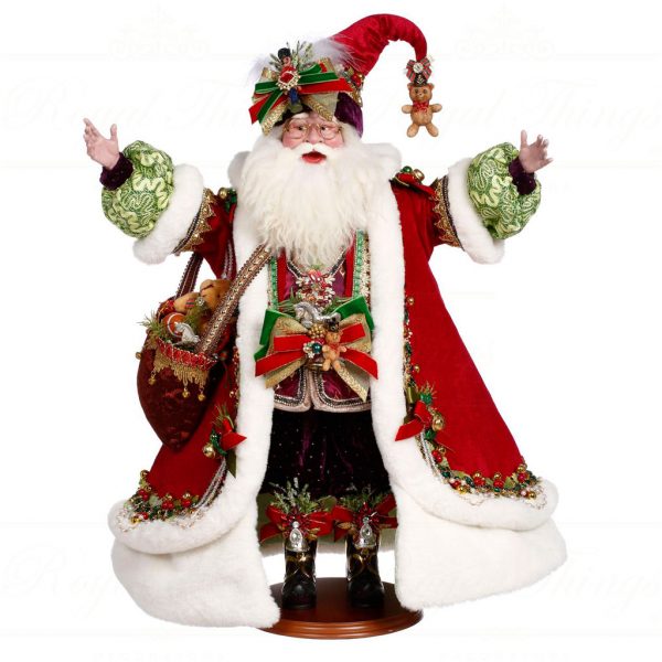 Mark Roberts Christmas Collectable Doll Kris Kringle Santa Red Green White Gold Mr 51 37690