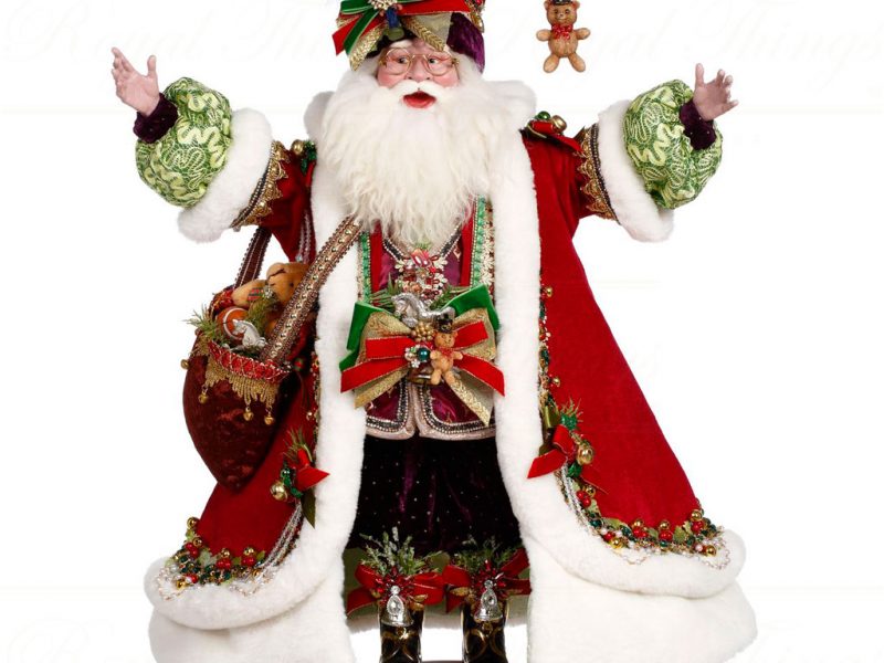 Mark Roberts Christmas Collectable Doll Kris Kringle Santa Red Green White Gold Mr 51 37690