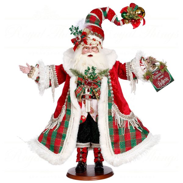 Mark Roberts Christmas Collectable Doll Large Believe Santa Red White Green Mr 51 23868