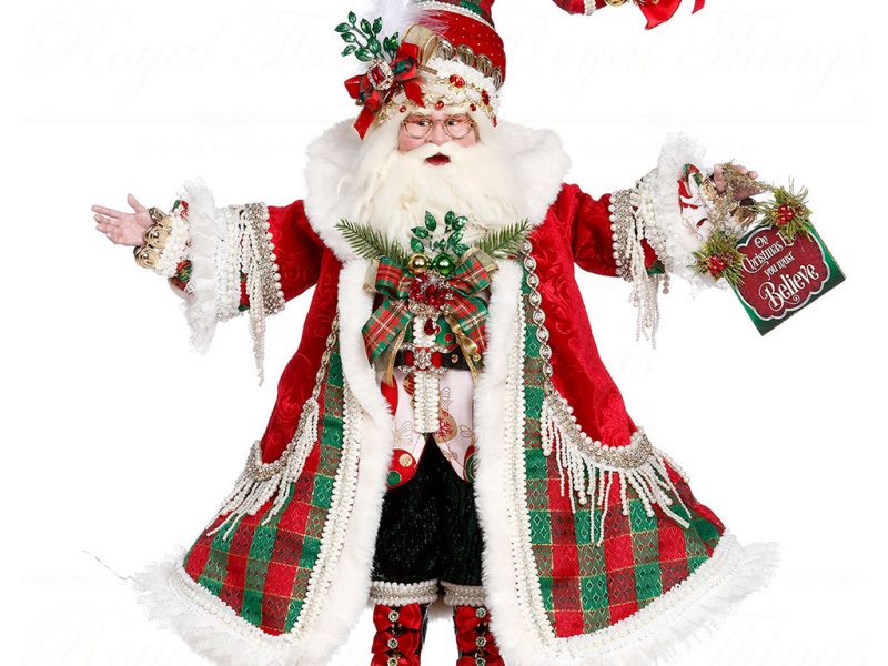 Mark Roberts Christmas Collectable Doll Large Believe Santa Red White Green Mr 51 23868