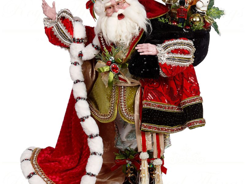 Mark Roberts Christmas Collectable Doll Large Old English Santa Red Green White Black Mr 51 23876
