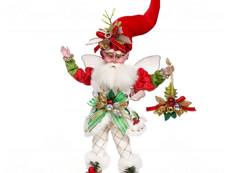 Mark Roberts Christmas Collectable Doll Small Christmas Wreath Santa Fairy Red Green White Mr 51 24020