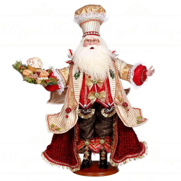 Mark Roberts Christmas Collectable Doll Tasty Cuisine Santa Red Cream Gold Mr 51 37708