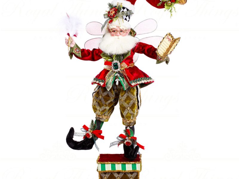 Mark Roberts Christmas Collectible Doll Checking His List Santa Fairy Stocking Holder Red Green Black White Gold Mr 51 44788