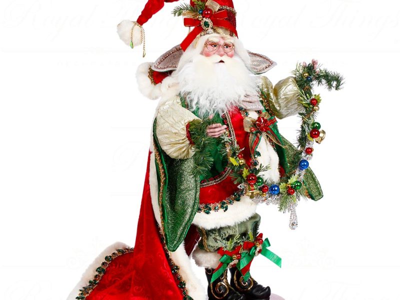 Mark Roberts Christmas Collectible Doll Jewels And Gem Santa Red Green Cream Gold Mr 51 44948