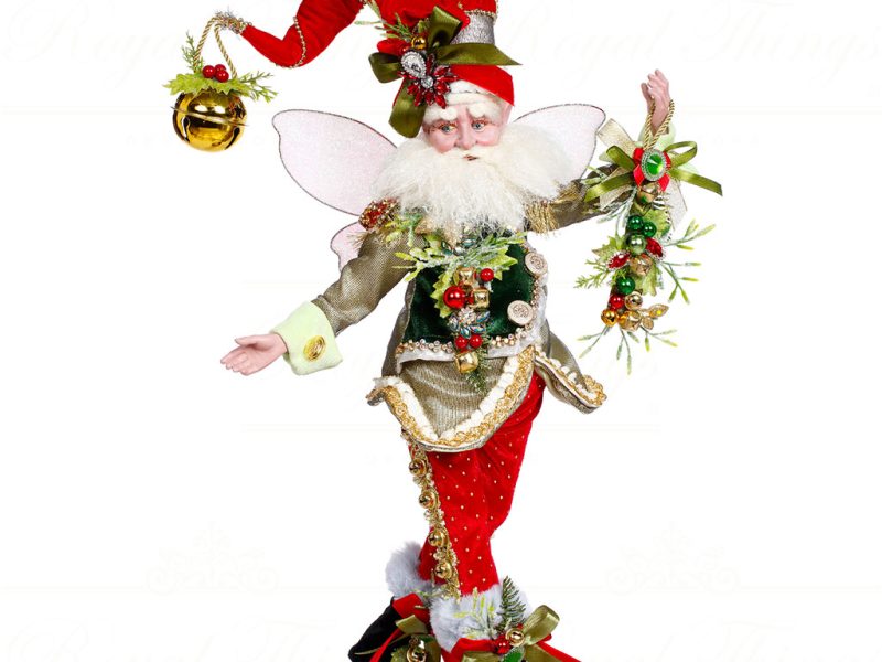 Mark Roberts Christmas Collectible Doll Medium Jingle Bells Santa Fairy Green Red White Gold Mr 51 45134