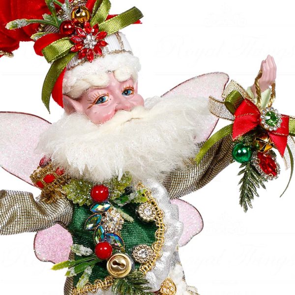 Mark Roberts Christmas Collectible Doll Small Jingle Bells Santa Fairy Green Red White Gold Mr 51 45132 Close
