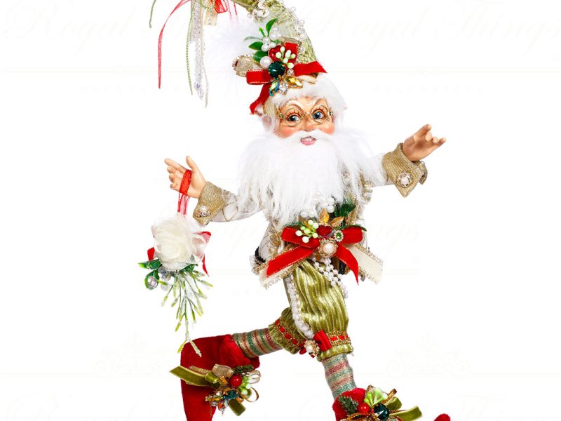 Mark Roberts Christmas Collectible Doll Small North Pole Mistletoe Santa Elf White Green Red Gold Mr 51 44900