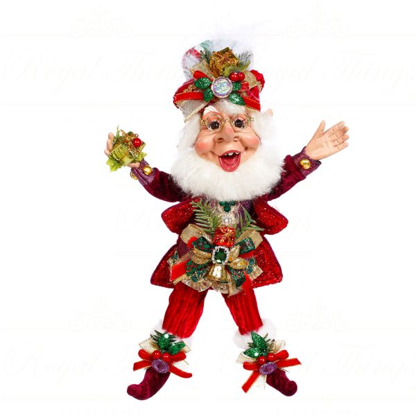 Mark Roberts Christmas Collectible Doll Small Present Elf Burgundy Red Purple Gold Mr 51 44854