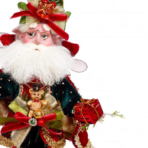 Mark Roberts Christmas Collectible Doll Small Stocking Santa Fairy Green Red Gold Mr 51 45180 Closeup