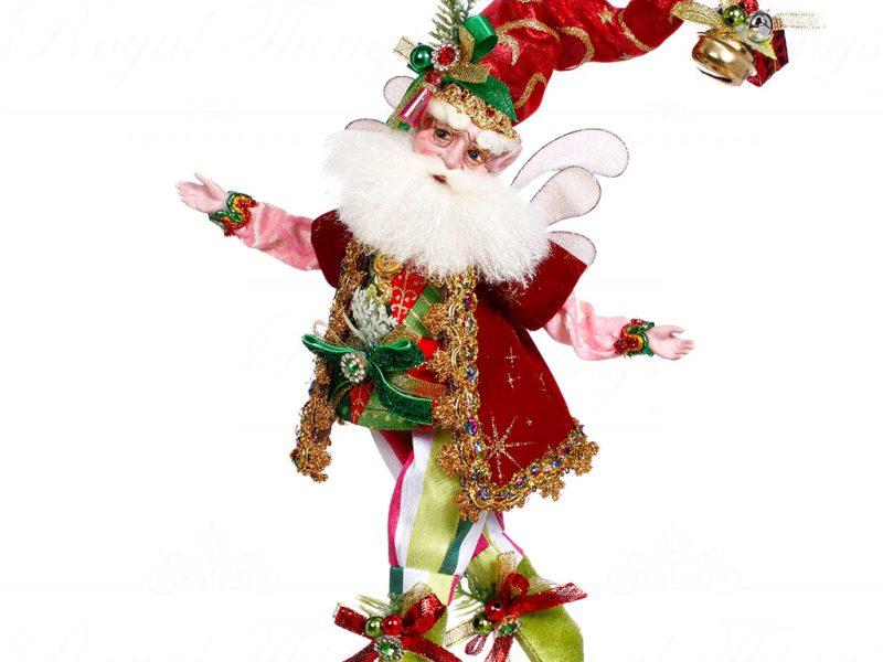 Mark Roberts Christmas Collectible Doll Small Tis The Season Santa Fairy Red Green Gold Pink White Mr 51 45198