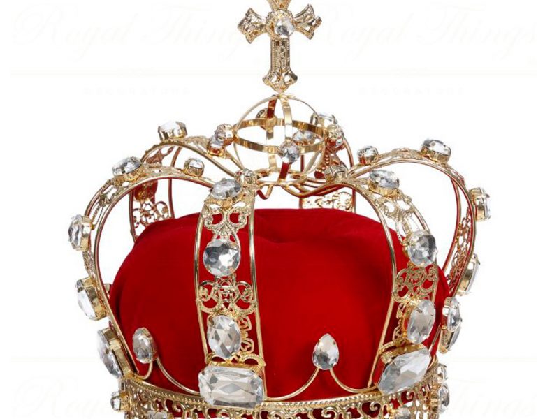 Mark Roberts Deco Red Gold Metal Fabric Jewel Crown Mr 39 13532