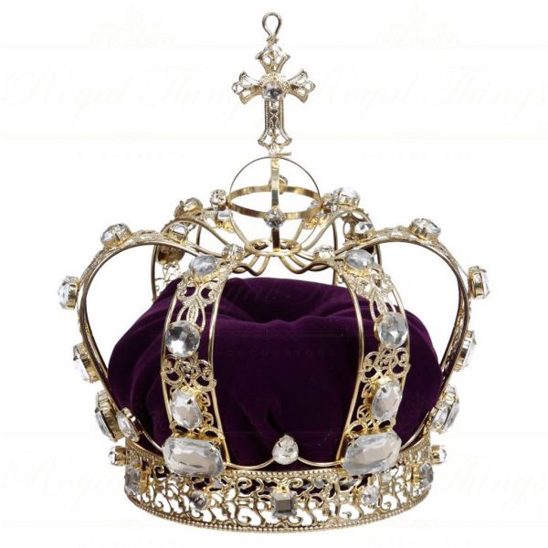 Mark Roberts Decorative Items Metal Fabric Jewel Crown Purple Gold Mr 39 13532 Pu