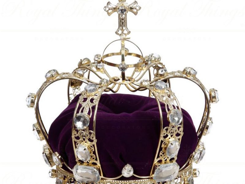 Mark Roberts Decorative Items Metal Fabric Jewel Crown Purple Gold Mr 39 13532 Pu