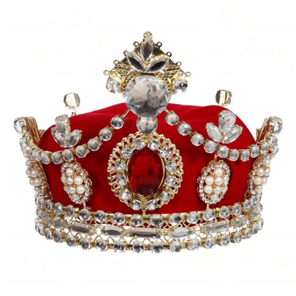 Mark Roberts Decorative Items Metal Fabric Jewel Crown Red Gold Mr 39 13536 Re