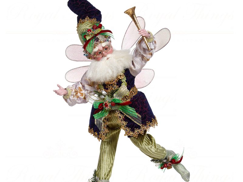 Mark Roberts Green Purple Heralding Santa Fairy Doll Medium 51 16472 Pose1