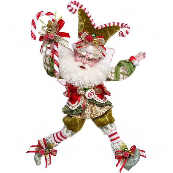 Mark Roberts Green Red White Candy Cane Dreams Santa Fairy Doll Small 51 16392 Pose1