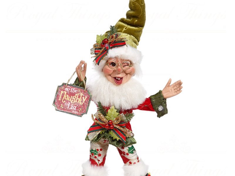 Mark Roberts Green Red White The Naughty Elf Doll Small 51 16202