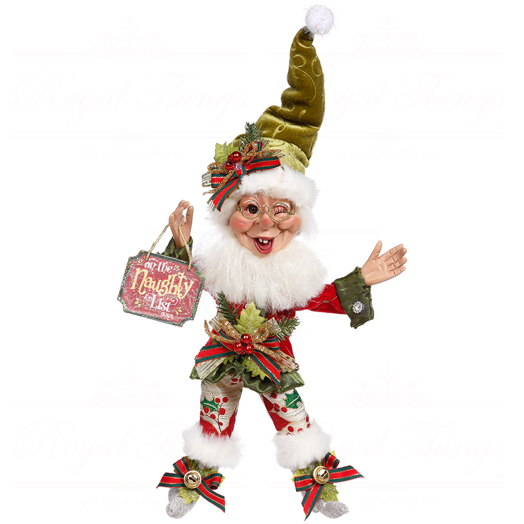 mark roberts green red white the naughty elf doll small 51 16202 Mark Roberts Green Red White The Naughty Elf Doll Small 51 16202