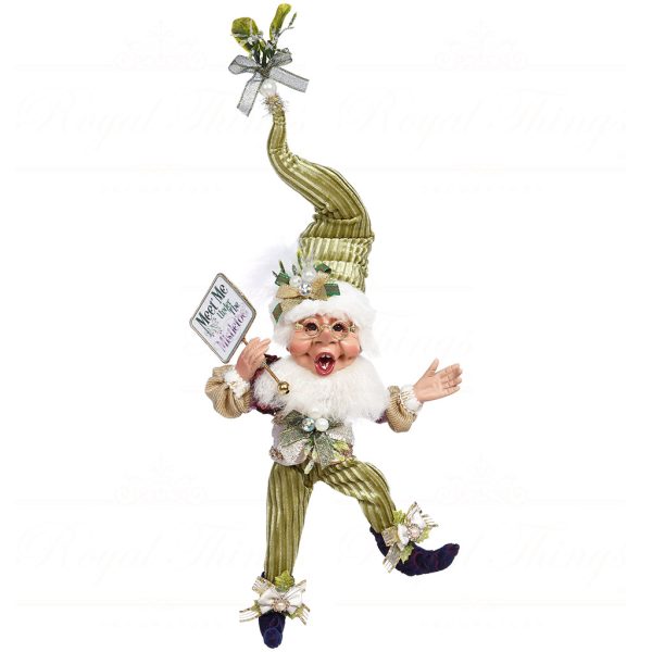 Mark Roberts Green White Mistletoe Elf Doll Small 51 16194