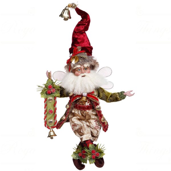 Mark Roberts Red Green Gold Cream Sleigh Bells Ring Santa Fairy 51 16506