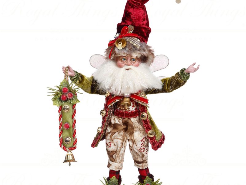 Mark Roberts Red Green Gold Cream Sleigh Bells Ring Santa Fairy 51 16506 Pose1