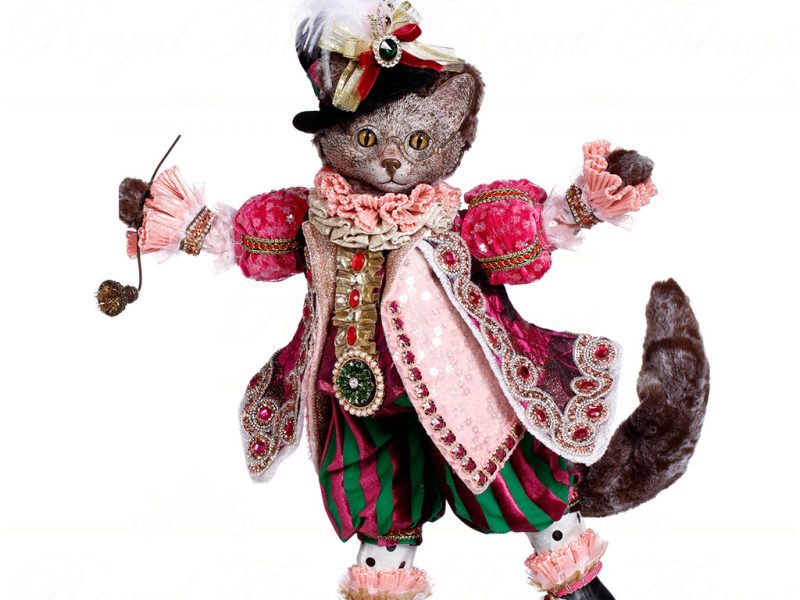 Mark Roberts Spring Collectable Dolls 3 Musketeer Cat Styler Pink Green Grey Mr 51 44668