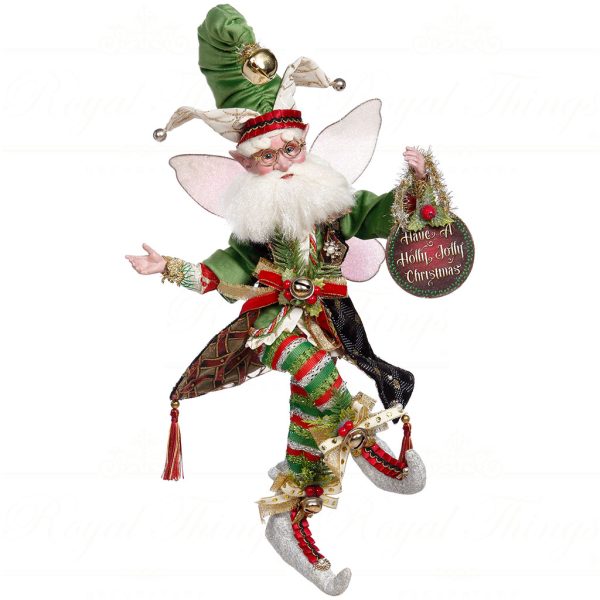 Mark Roberts White Green Gold Red Tis The Season Santa Fairy 51 16532