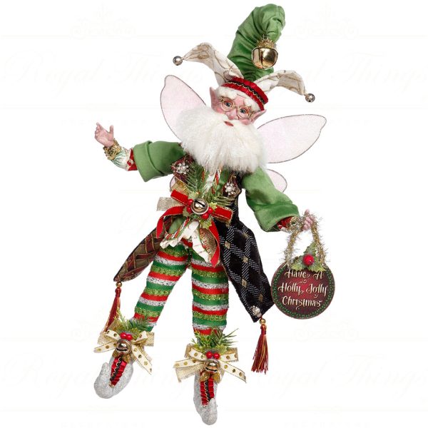 Mark Roberts White Green Gold Red Tis The Season Santa Fairy 51 16532 Pose1