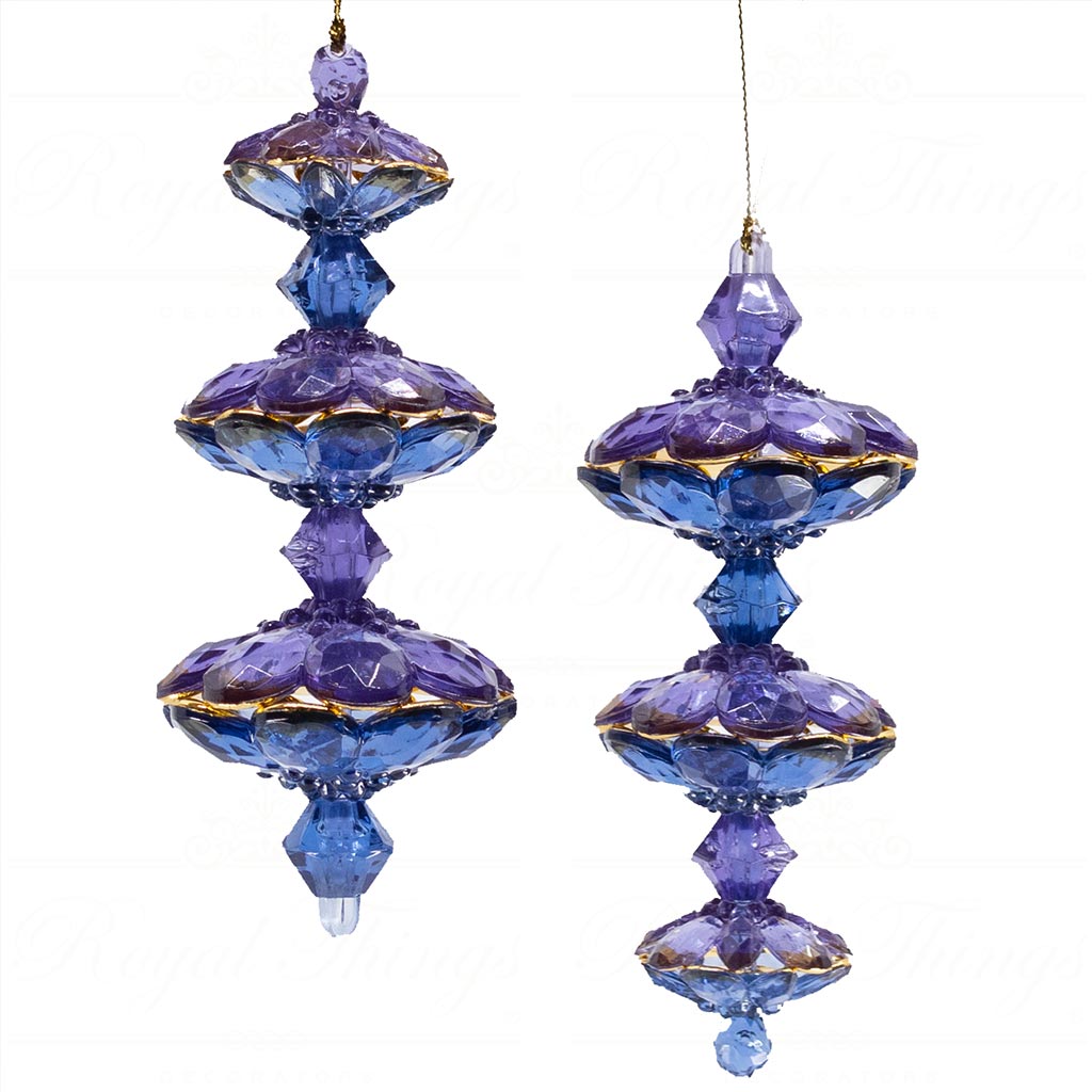 mo 96382 goodwill christmas ornaments jewel finial blue purple Mo 96382 Goodwill Christmas Ornaments Jewel Finial Blue Purple