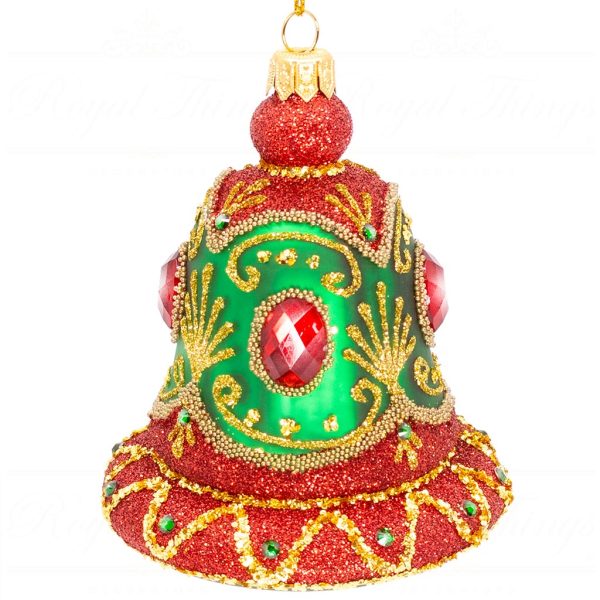 Pga B5133 Royal Things Polish Glass Art Christmas Bauble Ball Finial Merry Matteo Red Green Gold