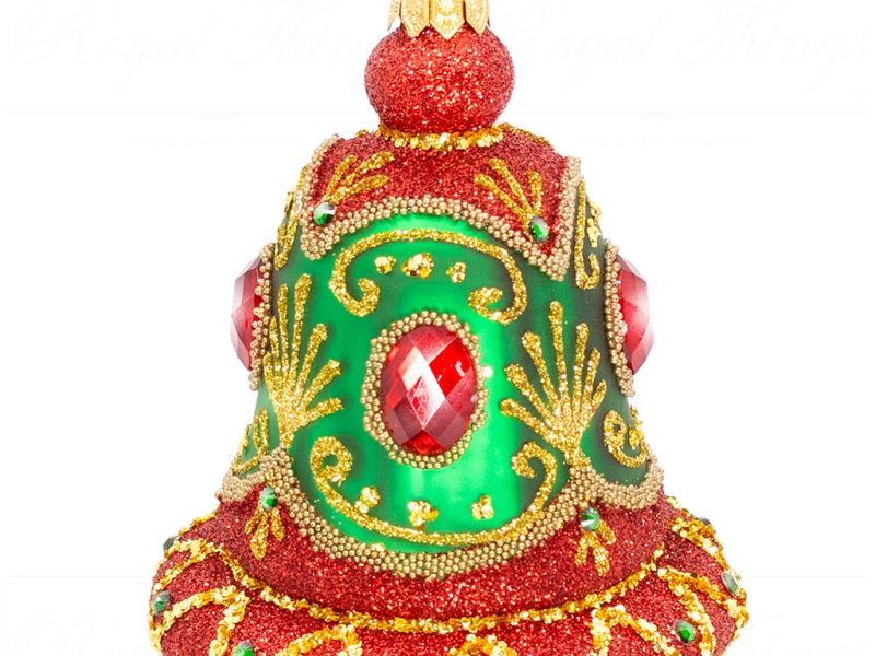 Pga B5133 Royal Things Polish Glass Art Christmas Bauble Ball Finial Merry Matteo Red Green Gold
