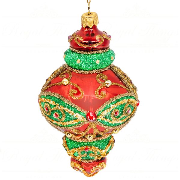 Pga B5134 Royal Things Polish Glass Art Christmas Bauble Ball Finial Brilliant Bianca Red Green Gold 2