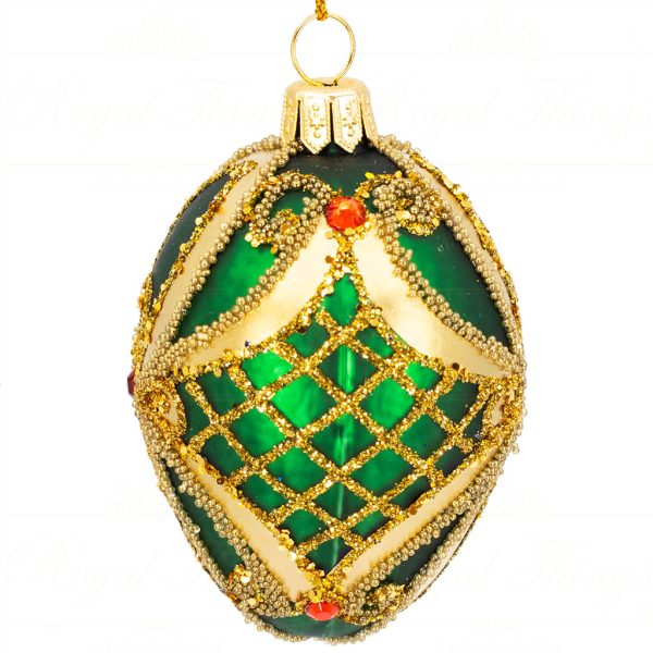 Pga B5151 Royal Things Polish Glass Art Christmas Bauble Ball Finial Harmonious Hugo Egg Red Gold Green 2