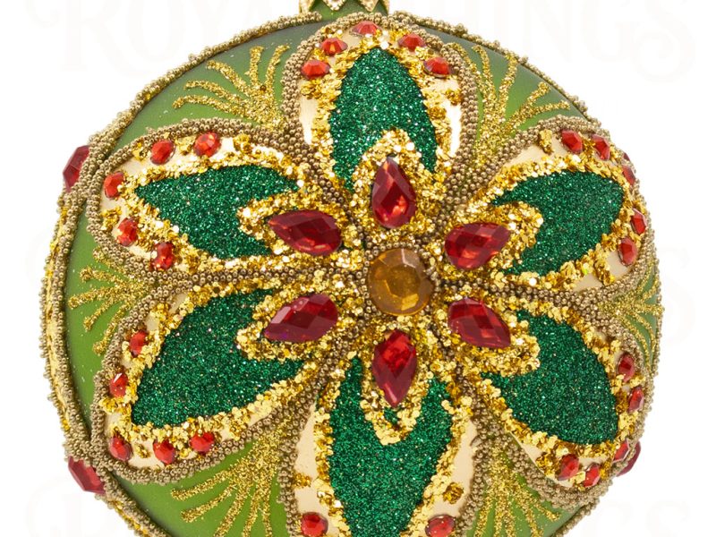 Pga B6108 Royal Things Polish Glass Art Christmas Bauble Ball Marvelous Miranda Green Gold Red 2