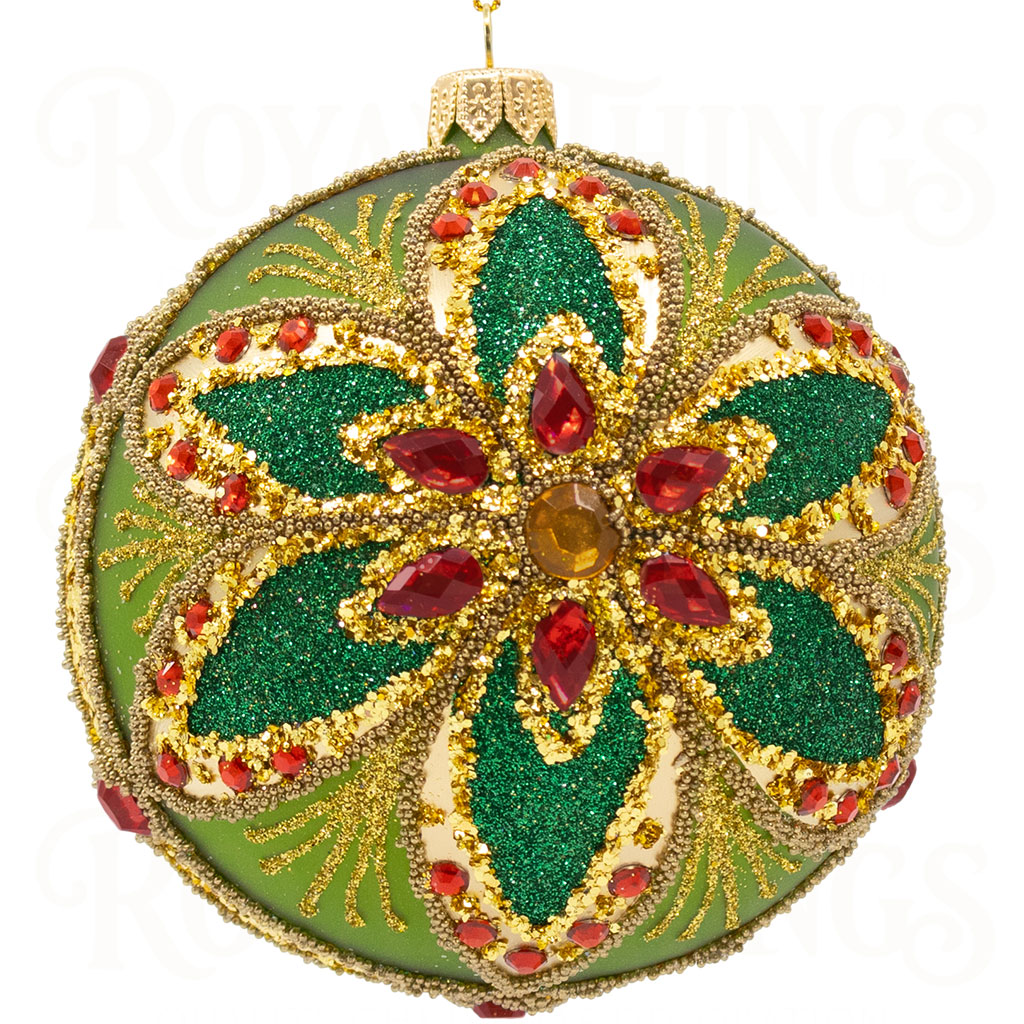 pga b6108 royal things polish glass art christmas bauble ball marvelous miranda green gold red 2 Pga B6108 Royal Things Polish Glass Art Christmas Bauble Ball Marvelous Miranda Green Gold Red 2