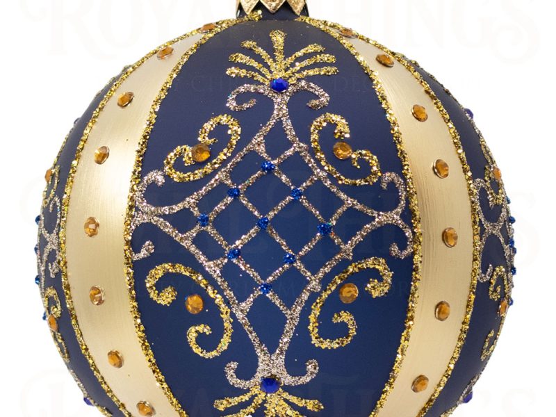 Pga B6111 Royal Things Polish Glass Art Christmas Bauble Ball Mysterious Max Blue Gold 2