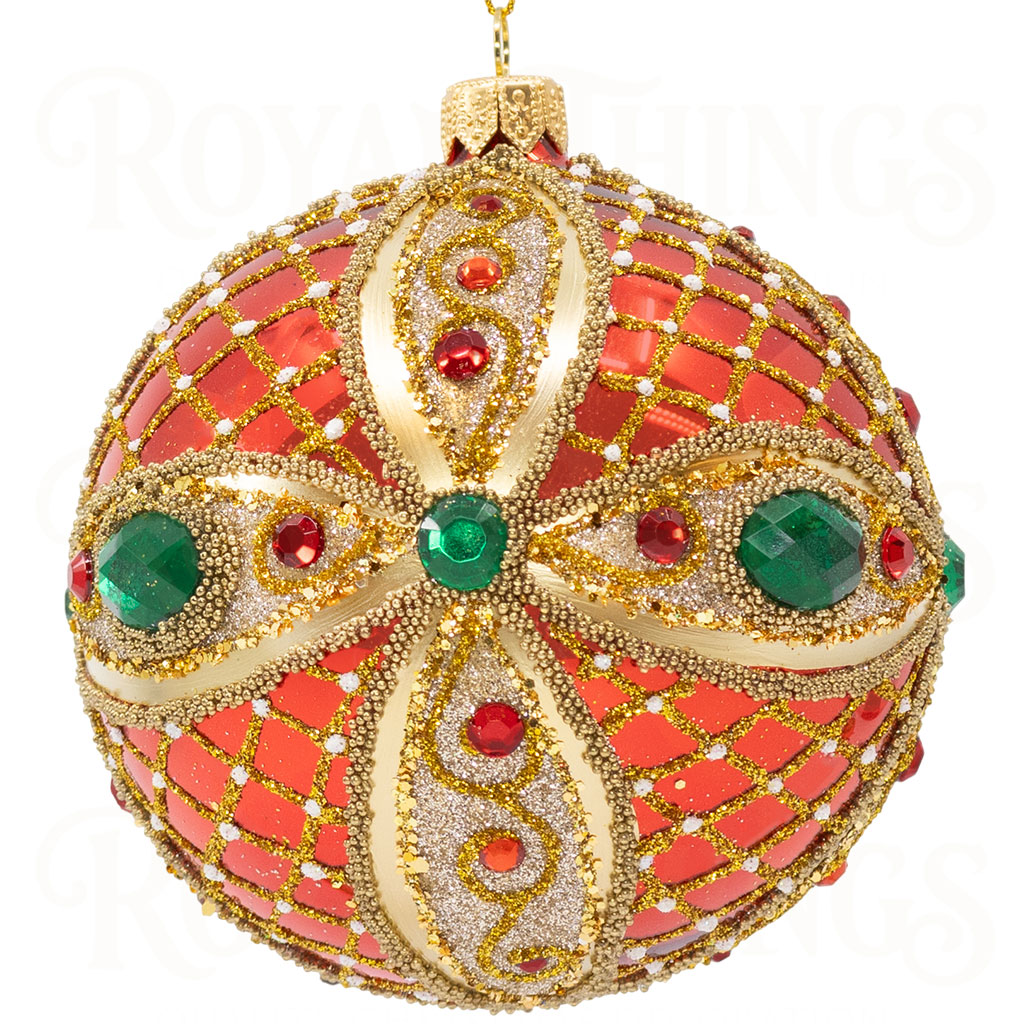 pga b6113 royal things polish glass art christmas bauble ball enchanting emily red gold green 1 Pga B6113 Royal Things Polish Glass Art Christmas Bauble Ball Enchanting Emily Red Gold Green 1