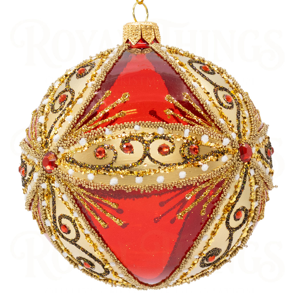 pga b6119 royal things polish glass art christmas bauble ball angelic alice red gold 2 Pga B6119 Royal Things Polish Glass Art Christmas Bauble Ball Angelic Alice Red Gold 2