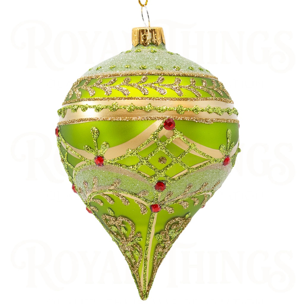 pga b6125 royal things polish glass art christmas bauble ball vibrant victoria finial green gold Pga B6125 Royal Things Polish Glass Art Christmas Bauble Ball Vibrant Victoria Finial Green Gold