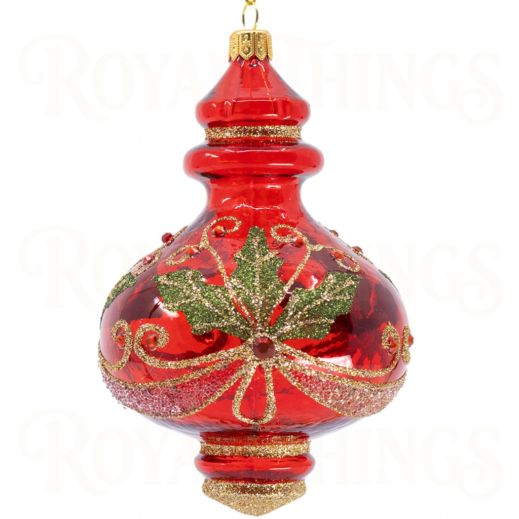 pga b6130 royal things polish glass art christmas bauble ball cherished camille finial red gold green 1 Pga B6130 Royal Things Polish Glass Art Christmas Bauble Ball Cherished Camille Finial Red Gold Green 1
