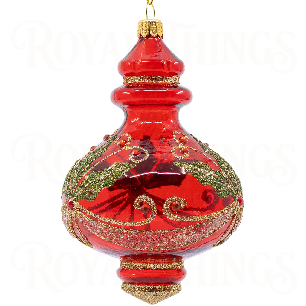 pga b6130 royal things polish glass art christmas bauble ball cherished camille finial red gold green 2 Pga B6130 Royal Things Polish Glass Art Christmas Bauble Ball Cherished Camille Finial Red Gold Green 2