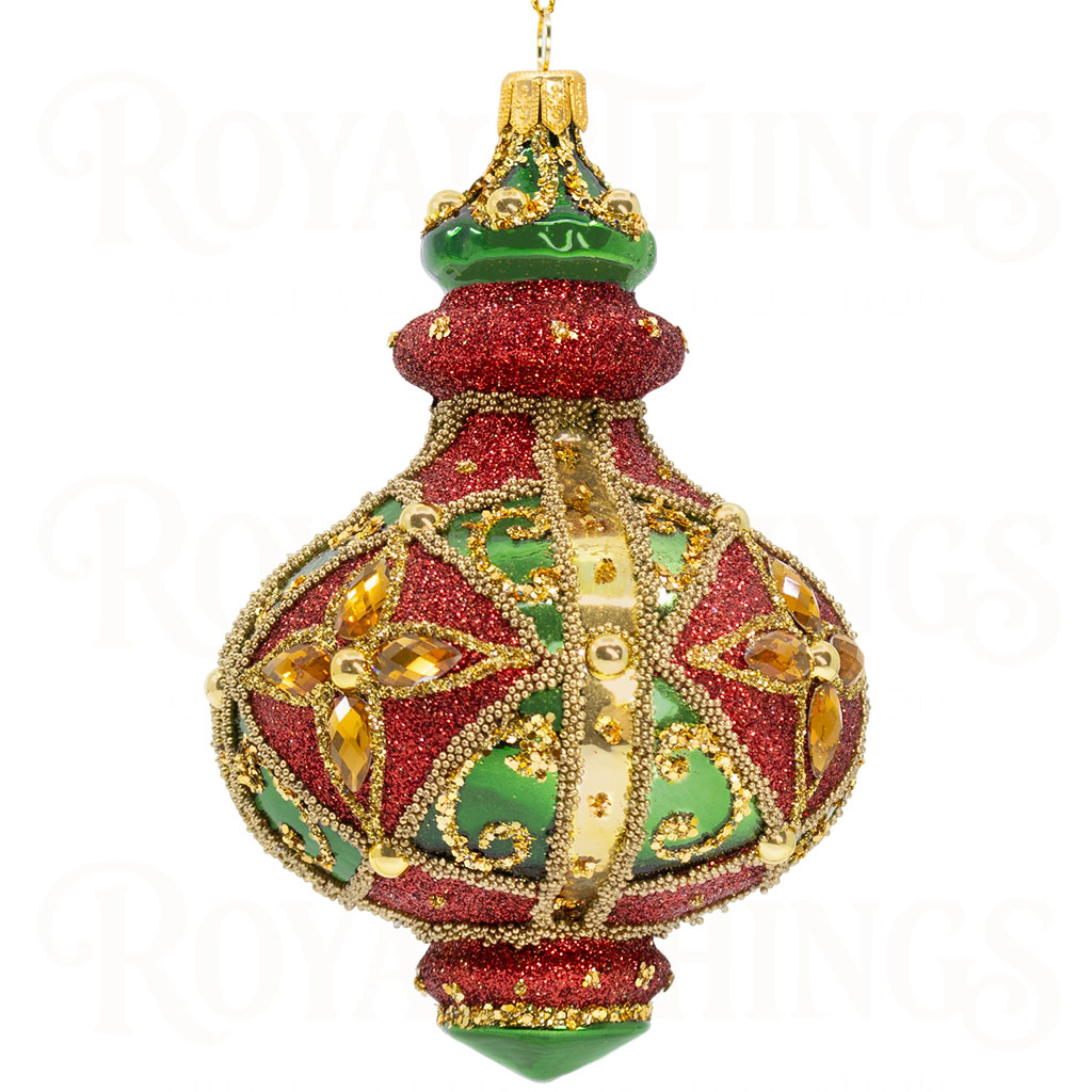 pga b6132 royal things polish glass art christmas bauble ball crowned christopher finial red green gold 1 Pga B6132 Royal Things Polish Glass Art Christmas Bauble Ball Crowned Christopher Finial Red Green Gold 1