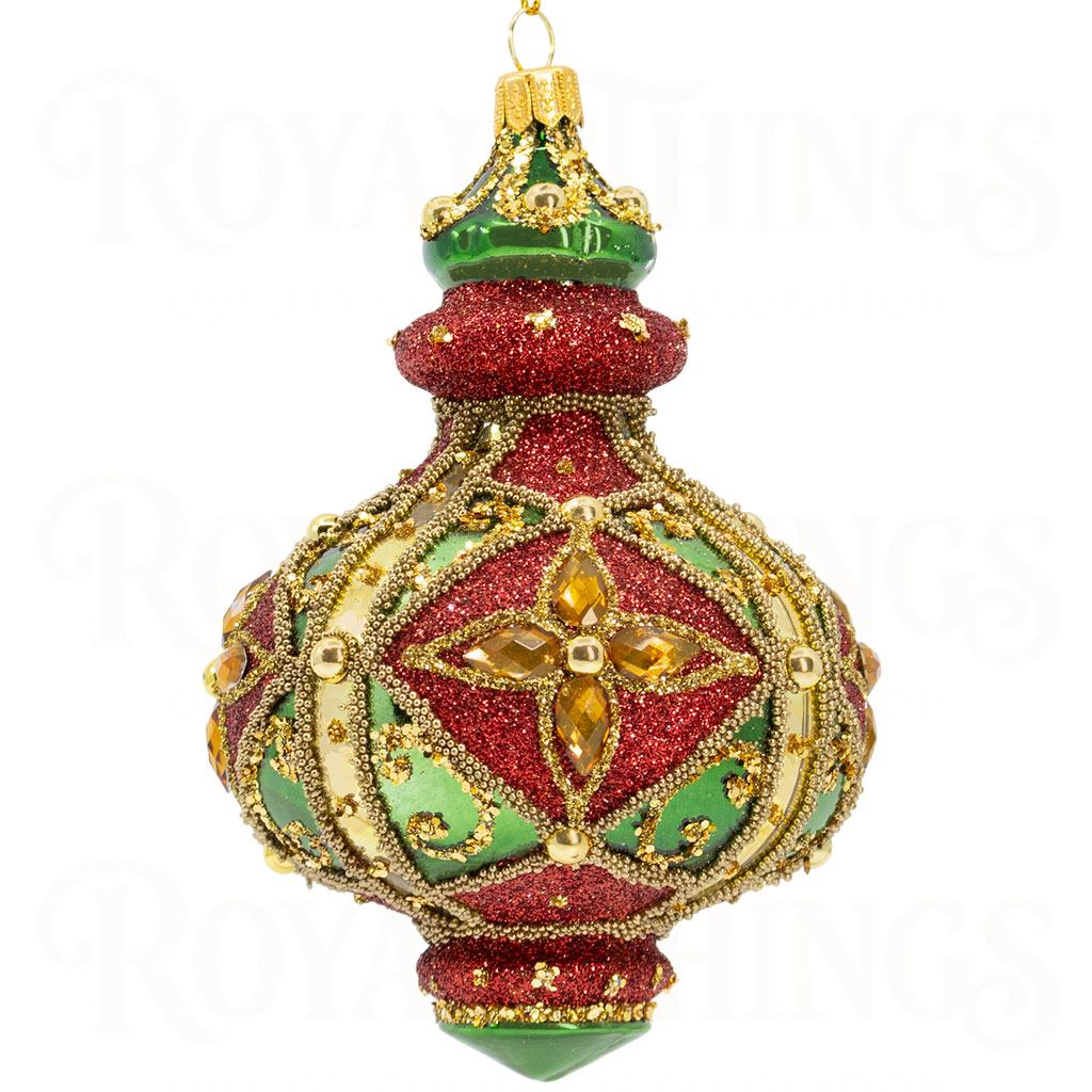pga b6132 royal things polish glass art christmas bauble ball crowned christopher finial red green gold 2 Pga B6132 Royal Things Polish Glass Art Christmas Bauble Ball Crowned Christopher Finial Red Green Gold 2