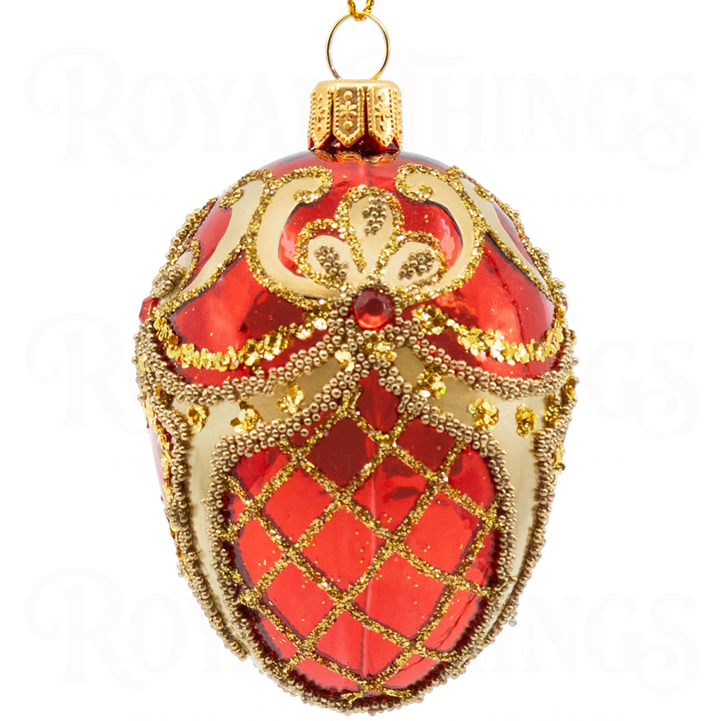 pga b6141 royal things polish glass art christmas bauble ball jovial jonathan egg red gold 1 Pga B6141 Royal Things Polish Glass Art Christmas Bauble Ball Jovial Jonathan Egg Red Gold 1