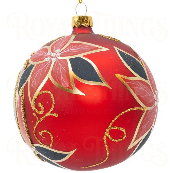Pga B6148 Royal Things Polish Glass Art Christmas Bauble Ball Santas Book Red Gold Green 2