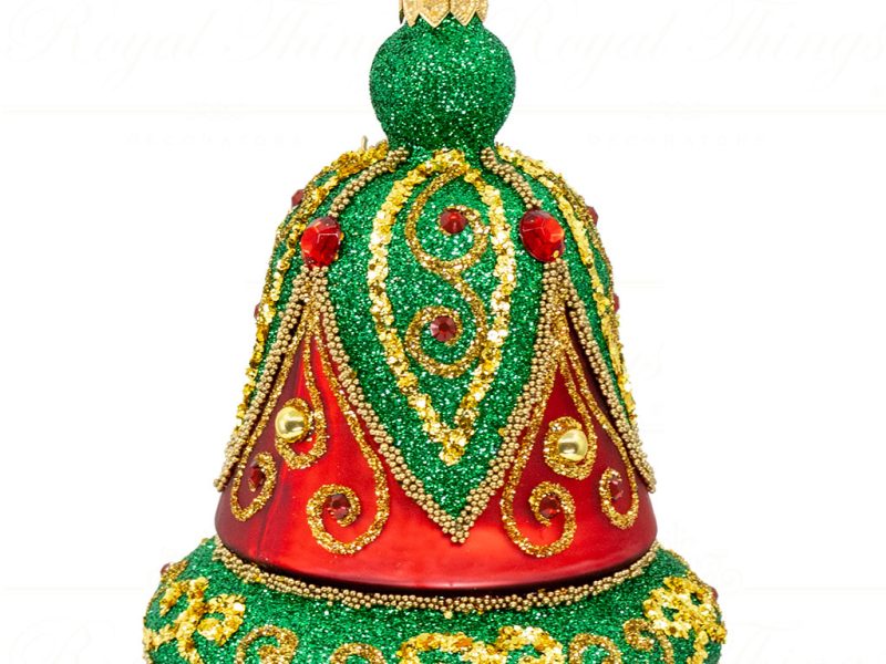 Royal Things Polish Glass Art Christmas Bauble Ball Enchanting Eliza Bell Red Gold Green Pga B 4158